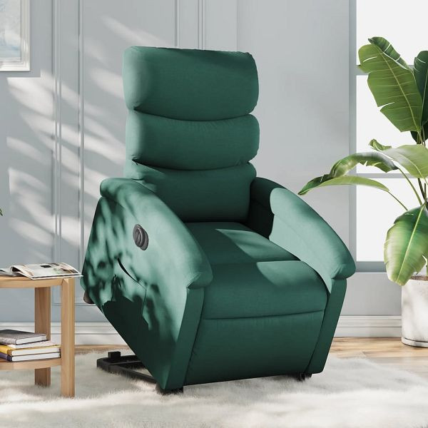 vidaXL Relaxsessel mit Aufstehhilfe Elektrisch Dunkelgrün Stoff, 3204008