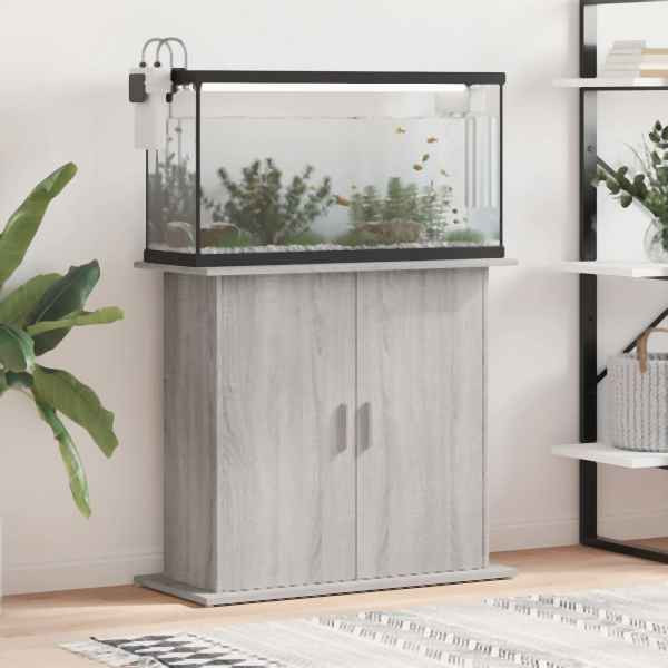 vidaXL Aquariumständer Grau Sonoma 81x36x73 cm Holzwerkstoff, 833605