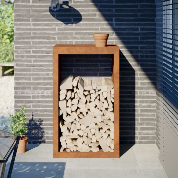 vidaXL Brennholzregal 60x40x100 cm Cortenstahl, ordentliche Lagerung, 850995
