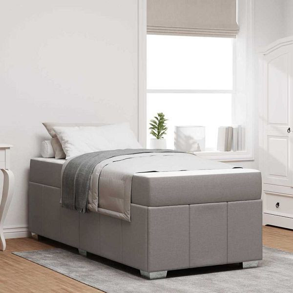 vidaXL Bettgestell mit Matratze Taupe 80 x 200 cm Stoff, 3398248