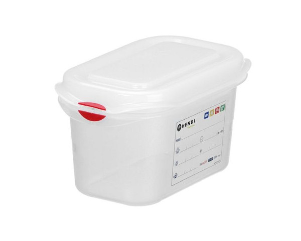 Hendi Behälter GN 1/9 Polypropylen, GN 1/9, 0,6L, Transparent, 176x108x(H)65mm, 873120