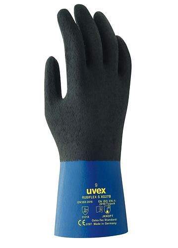 uvex Chemikalienschutzhandschuh rubiflex S XG-27B, Kat III, 27cm, Gr. 11, VE: 10 Paar, 210294