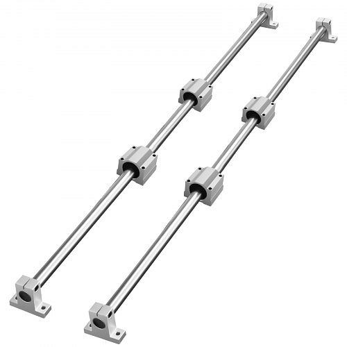 VEVOR Linearführungsschienen-Set, SFC20 1200 mm, 2 Stück 39,4 Zoll/1000 mm Führungsschienen, 4 Gleitblöcke, 4 Stück Schienenstützen, ZXH20MM1200MM30G9V0