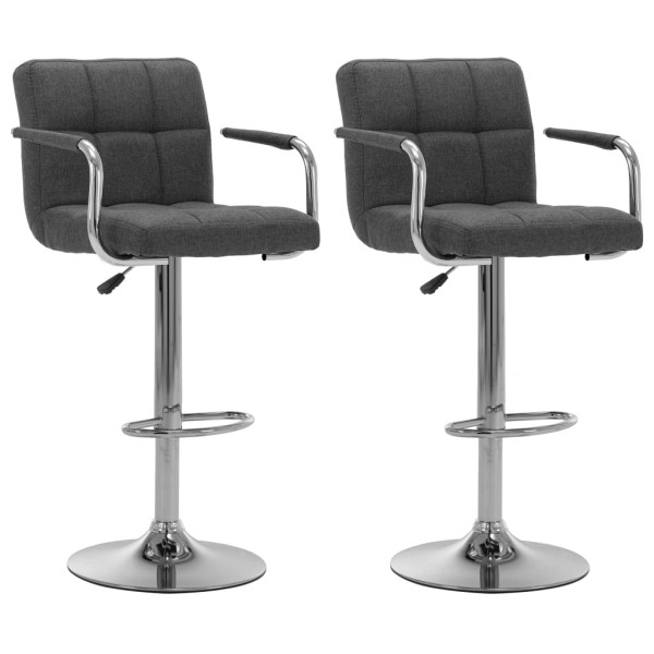 vidaXL Barhocker 2 Stück Dunkelgrau Stoff, 283420, 8719883596389