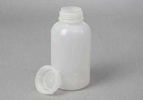 DENIOS Weithalsflaschen aus LDPE, rund, natur-transparent, 750 ml, VE: 12 Stück, 261407