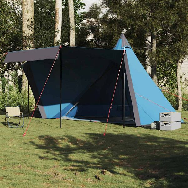 vidaXL Tipi-Familienzelt 6 Personen Blau Wasserdicht, 4009446