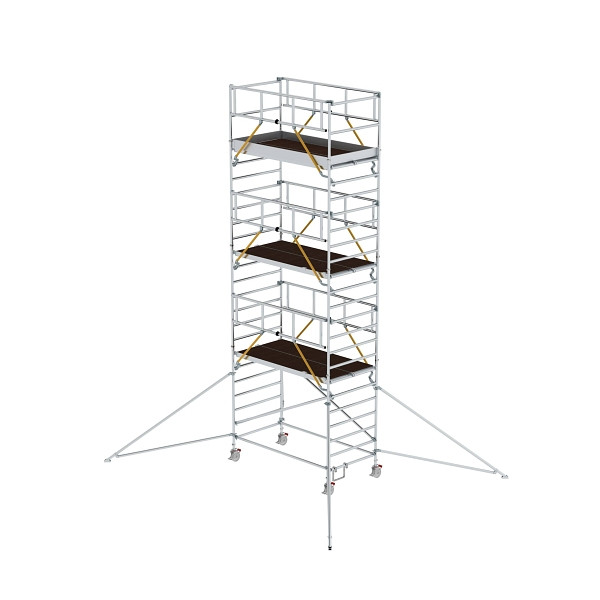Munk Günzburger Steigtechnik Rollgerüst SG 1,35 x 2,45 m mit Ausleger & Doppel-Plattform Plattformhöhe 6,43 m, 168639