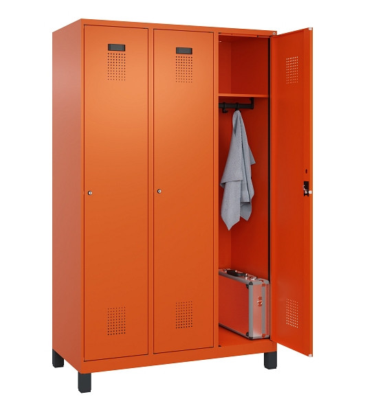 C+P Spind Evolo PLUS, mit Füßen, 3 Abteile, 1950x1200x500mm, 2004/2004, Verschluss Zylinderschloss, Ablageböden 3, 049010-32 S10050