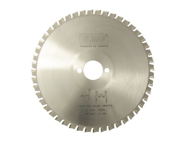 ELMAG HM-Kreissägeblatt Dry-Cutter Edelstahl, 190x1,8/1,4x30/20 48 Zähnefür Rohrsägen, 78341