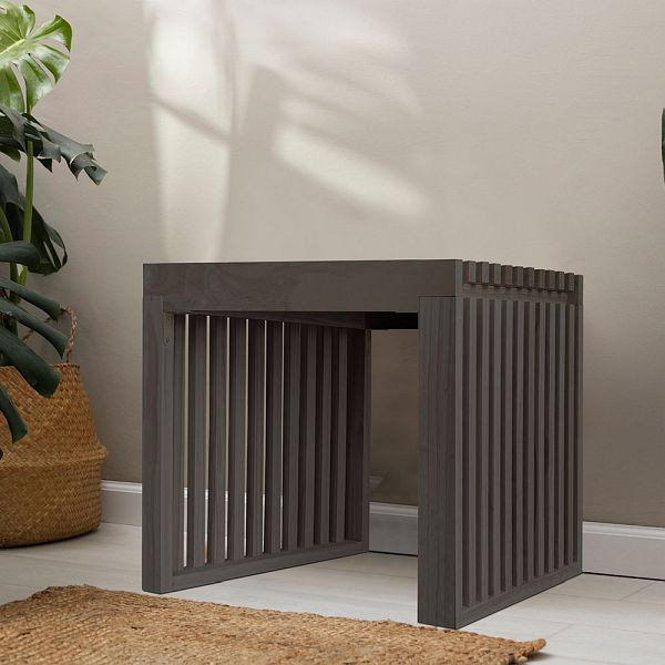 HOME DELUXE Sitzbank aus Holz LORA Schwarz, 50 cm, 72643