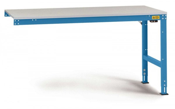 Manuflex ESD-Arbeitstisch UNIVERSAL Standard Anbautisch mit Kautschukplatte, BxTxH = 1000 x 600 x 760-870 mm, Lichtblau, LU6003.5012