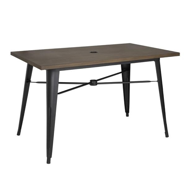 Bolero Kompletter Outdoor Tisch 120x76x76cm Dunkles Holz, FT955