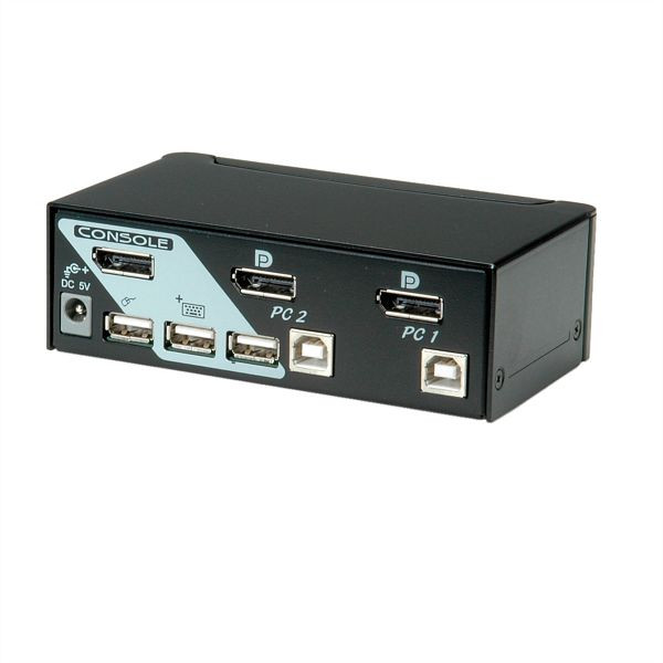ROLINE DisplayPort USB 2.0 KVM Switch, 1 User - 2 PC, 14.01.3327