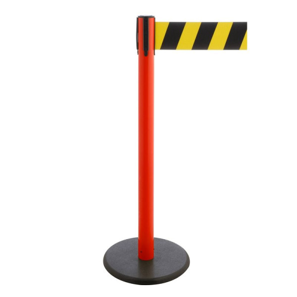 Stein HGS Personenleitsystem -P-Line Premium-, rot, schwarz/gelb diagonal (schraffiert), mit Gurtendstück (Standard), Gurtlänge: 3,8 m, 34241d-1702