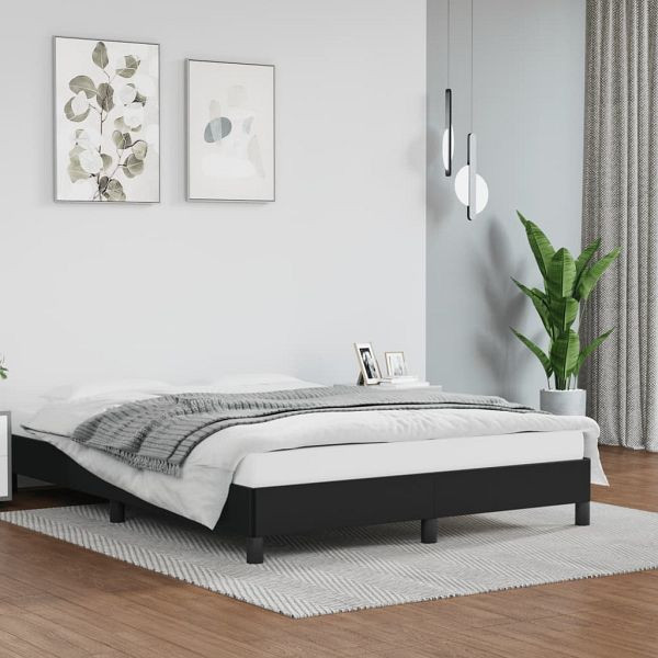 vidaXL Bettgestell Schwarz 140x200 cm Kunstleder, 346904