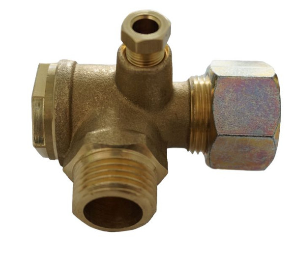 AEROTEC Rückschlagventil 3/4 Zoll AG - 14 mm Rohr - mit Entlastungsanschluss, 9048024-PS