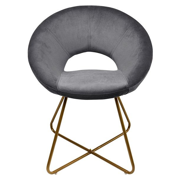 HOME DELUXE Samtstuhl SELESA - Grau, 35701, 4058166184559