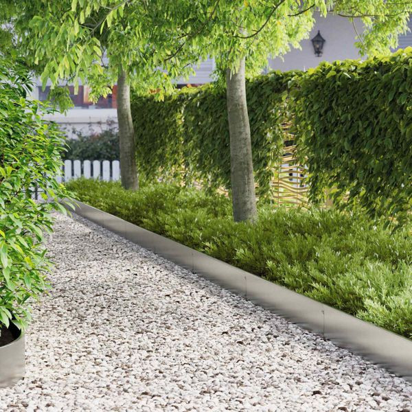 vidaXL Raseneinfassung 10-teilig 103 x 20 cm Stahl Silber, 8008383