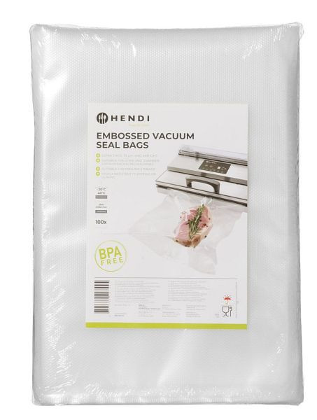 Hendi Vakuumversiegelungsbeutel, Geprägt 250x350 mm, VE: 100 Stück, 297445