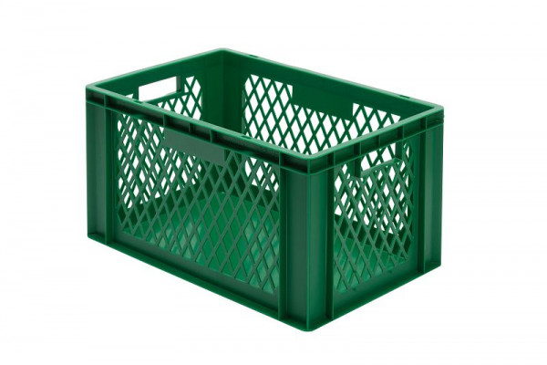 LA-KA-PE TK 600/320-1, Transport-Stapelkasten, grün, Wände durchbrochen, Boden geschlossen, VE: 2 Stück, 07132 22 13
