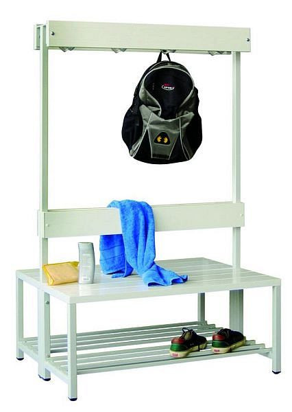Pavoy Garderobensitzbank 1000 mm, doppelseitig, PVC-Leisten, 57579-100-000-515