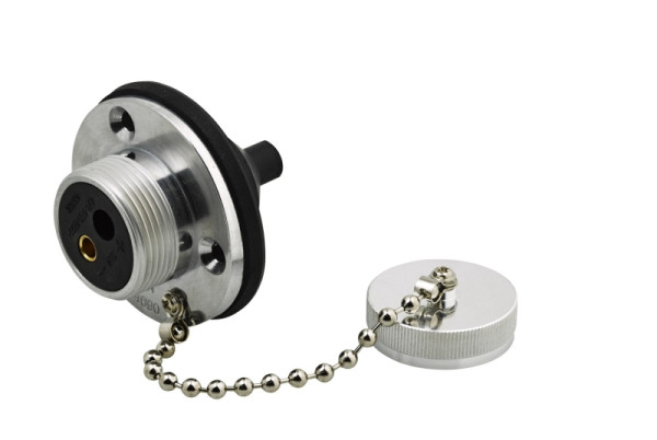 HELLA Steckdose, 2-polig, Stecker: Schraubkontakt, Länge: 64mm, Aluminium, silber, DIN/ISO: 14690, 8JB 002 281-001