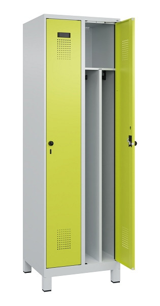 C+P Spind Evolo PLUS, mit Füßen, 2 Abteile, 1950x600x500mm, 7035/0024, Verschluss Drehriegel, 049010-20F S10015