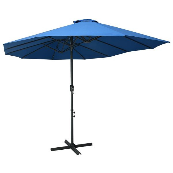 vidaXL Sonnenschirm mit Aluminium-Mast 460x270 cm Blau, 47303