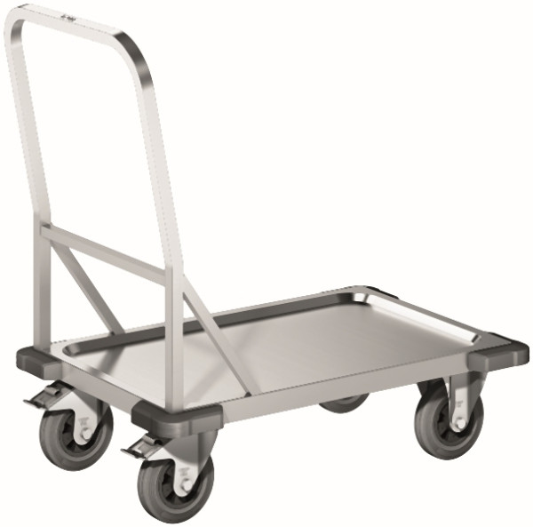 B.PRO PFWP 8 X 5 Plattformwagen aus rostfreiem Edelstahl mit stahlverzinkten Rollen, 575004