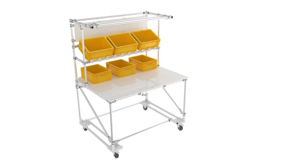 TRILOGIQ Mobiler Packtisch, 1350 x 1000 x 1770 mm, 19507-01