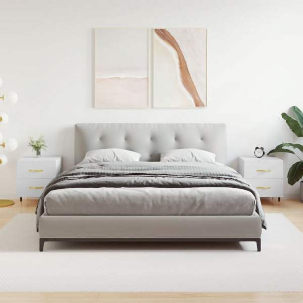 vidaXL Nachttische 2 Stück Weiß 40x35x47,5 cm Holzwerkstoff, 827261