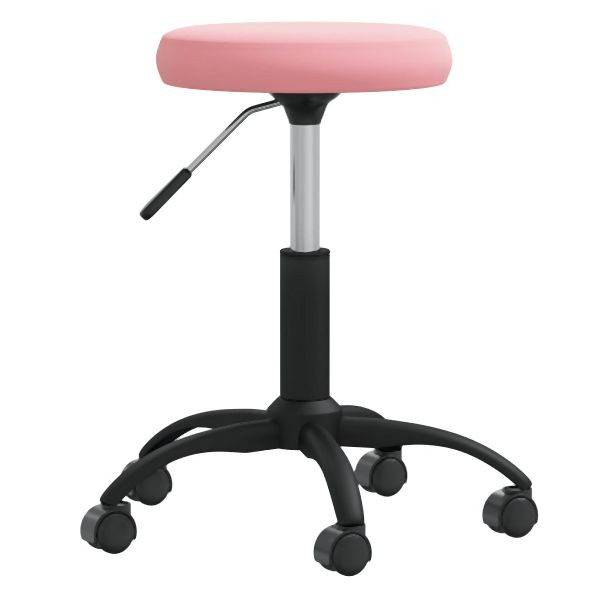 vidaXL Massagehocker Samt Rosa, Abmessungen: 31 x (42-54) cm (Durchmesser x H), 3085743