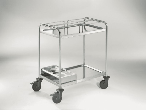 B.PRO GW 8 X 5-2 Gewürzwagen aus rostfreiem Edelstahl mit Kunststoffrollen, 569790