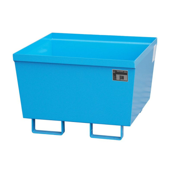 STEIN HGS Auffangwanne AO, 3 mm Stahlblech, stapelbar, 229 Liter, RAL 5012 lichtblau, Gesamthöhe 545 mm, lackiert, 79184.0003