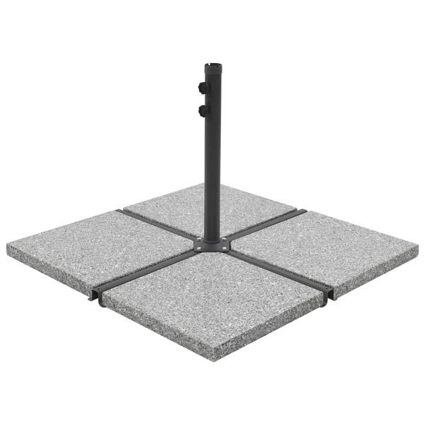 vidaXL Schirm-Gewichtsplatten 4 Stück Quadratisch Grau Granit 100 kg, 276268