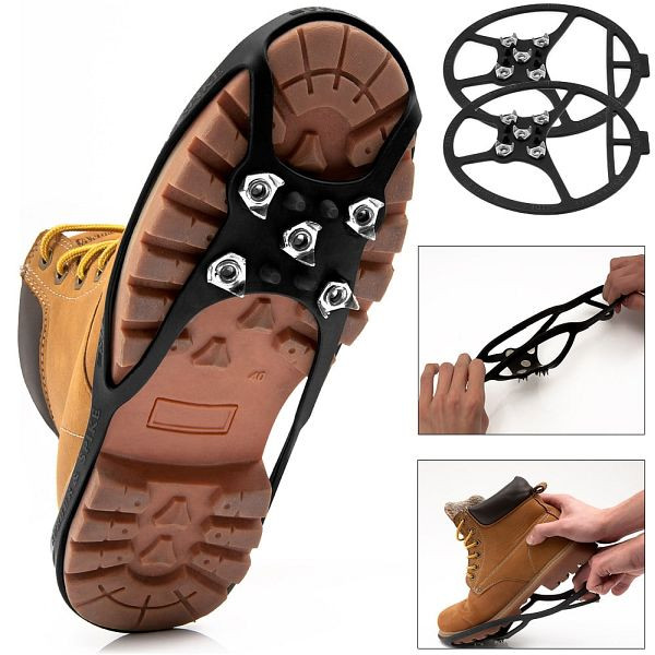 DEUBA Eisspikes für Schuhe rutschfest auf Eis leicht anzuziehen Größe 40-44, 100235