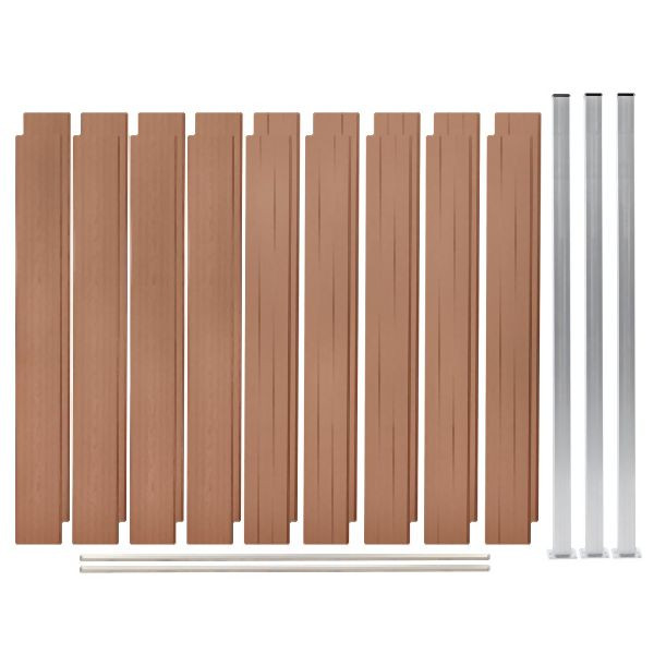 vidaXL WPC Zaun-Set 2 Quadrate 353x187 cm Braun, 3053262
