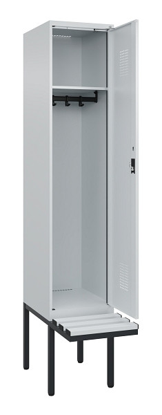 C+P Spind Evolo PLUS, 1 Abteile, 2120x400x815mm, 7035/7035, Haken 4, Zylinderschloss, Material Sitzfläche Kunststoff, 0490407-12 S10094