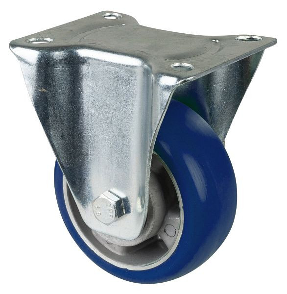 BS Rollen Transportrolle Bockrolle, Polyurethanrad 83 Shore, Alufelge Platte, Kugellager, Durchmesser: 125 mm, LSS410.B92.125