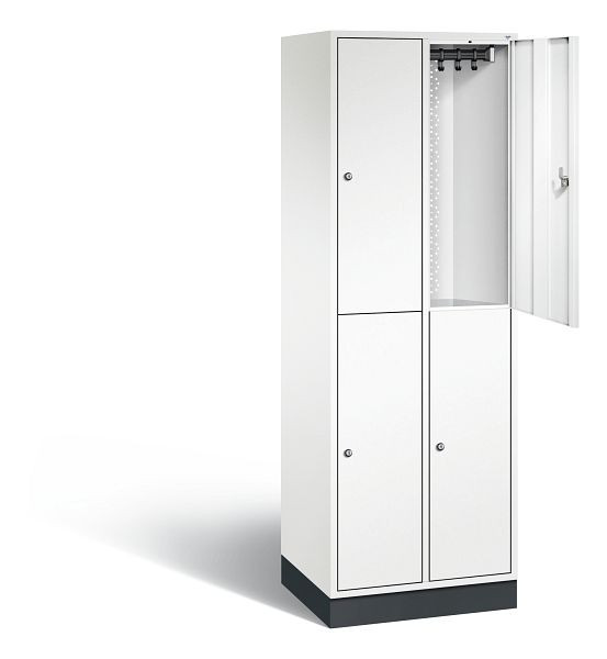 C+P Spind doppelstöckig Intro, H1950xB620xT490mm, Farbe: Verkehrsweiß, 8270-201 S10091