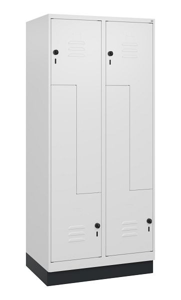 C+P Z-Spind Classic PLUS, Sockel, 4 Abteile, 1800x800x500mm, 9016/9016, Drehriegel, 0800237-224 S10014