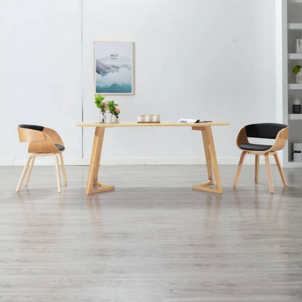 vidaXL Esszimmerstühle 2 Stk. Schwarz Bugholz und Kunstleder, 278865