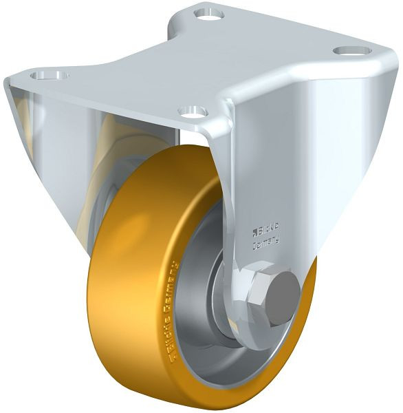 Blickle BK-ALTH 80K Stahlblech-Bockrolle, schwere Ausführung, mit Anschraubplatte, Blickle Extrathane®, Hellbraun, 265801