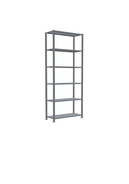 Schulte Grundregal, Steckregal MULTIplus85, 2500 x 1000 x 400 mm, 6 Fachböden, Kreuzstrebe, verzinkt, 13141