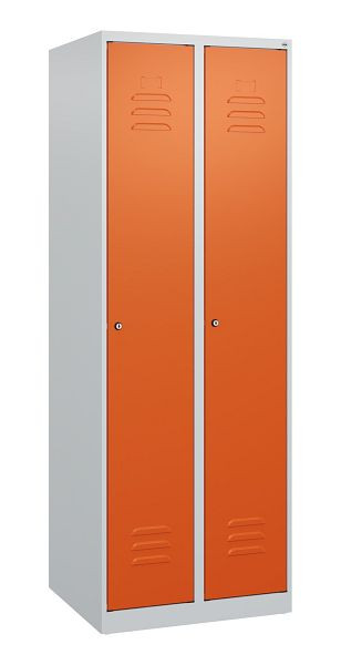 C+P Umkleidespind Classic PLUS mit Mitteltrennwand, 2 Abteile, 1700x600x500mm, 7035/2004, Zylinderschlösser, 0800007-20F S10013