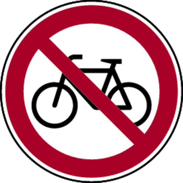 Schilder Klar Praxisbewährtes Verbotskennzeichen Fahrrad verboten, 200 mm Folie selbstklebend, 1527/62