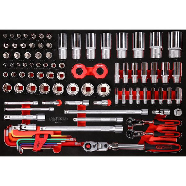 KS Tools PERFORMANCEplus Werkzeugsatz 92-teilig 1/4'+3/8'+1/2' Steckschlüssel, 811.0092