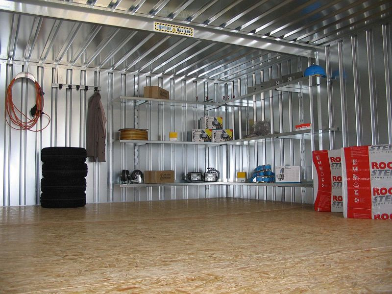 BOS Regalsystem 2 mit 3 Ebenen, 2 m lang, 420 mm tief für Lagercontainer und ContainerCombination SCC2400, ZRS240-3-2-420