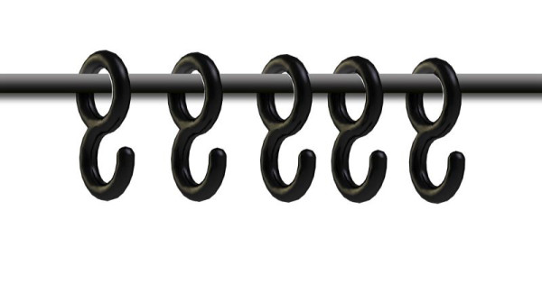 Kerkmann Hakenset, schwarz, VE: 5 Stück, 31617815, 4044917426603