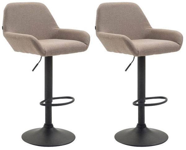 CLP Barhocker Braga Stoff schwarz, taupe, VE: 2 Stück, 305317